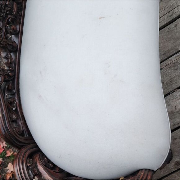 Vintage Handcarved Vanity Bench - Picture 3 of 8